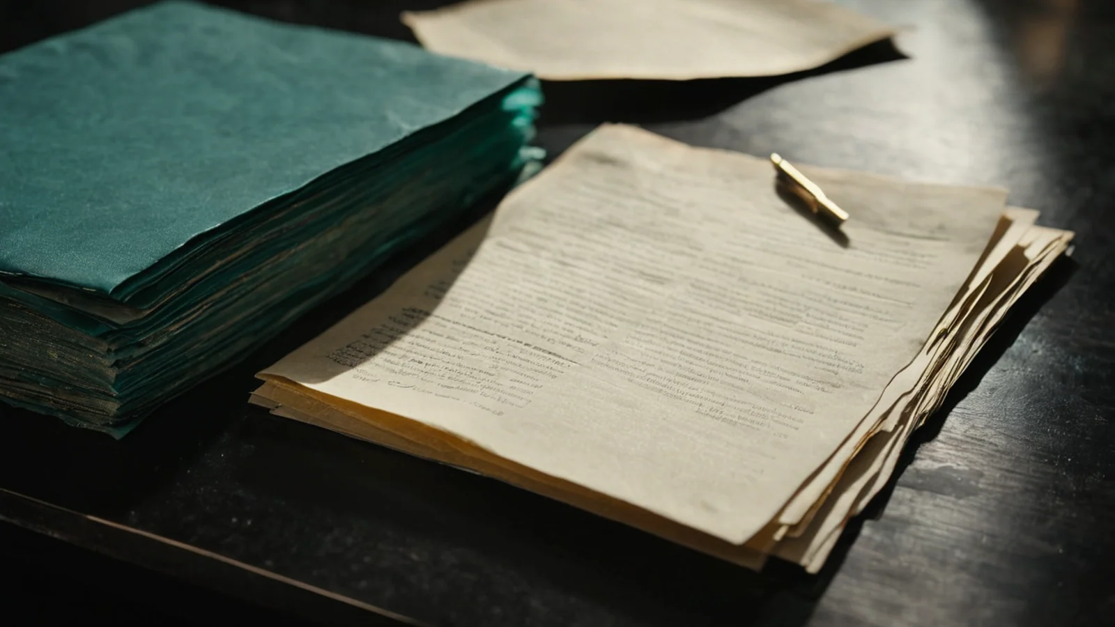 A bright evidence frame and receipt markers emerge from a dark editorial image field connected by fine gold and teal lines.